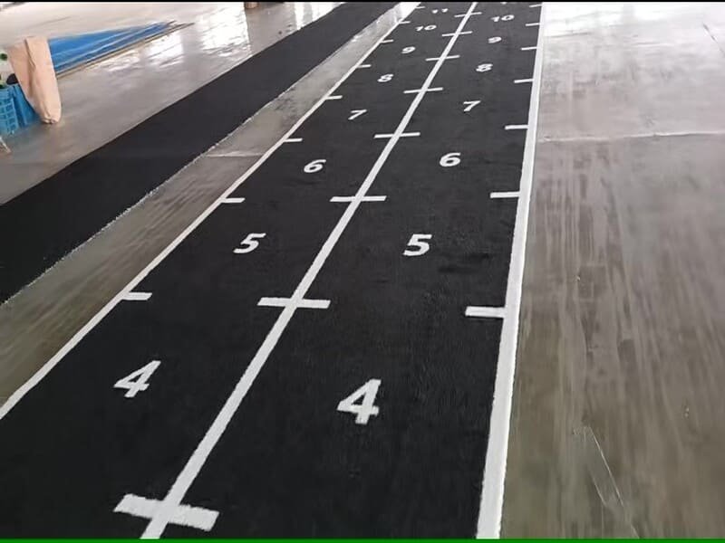 gym turf roll backing inspection